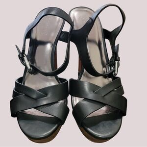 Coach Black Leather Women's Heels